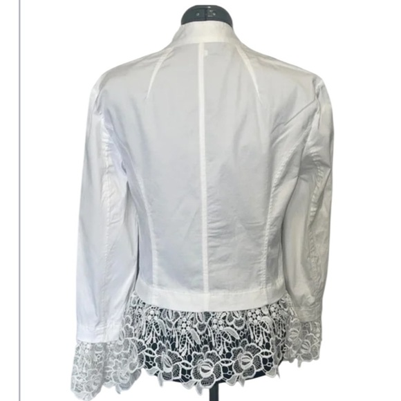 INC International Concepts White Zip  Jacket Lace Trim Excellent Size XS - Picture 4 of 7